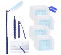 Lutranstra 40 Piezas para Recambio De Plumero Juego, Plumero para con Plumero Kit Atrapapolvo, para Recambios De Plumero Plumero De Tela, con 1 Mango, para Pelo De Mascota, Polvo Y Suciedad
