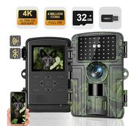 Lutranstra Cámara de Caza Silvestre Cámara de rastreo 4K 60MP con Control de aplicación Visión Nocturna Cámara de Caza activada por Movimiento IP66 Impermeable Tiempo de Disparo 0.1s