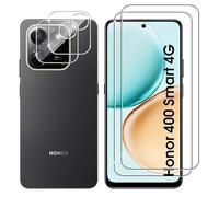 Lutree Cristal Templado para Honor 400 Smart 4G, 2+2 Piezas Protector de Pantalla + Protector de Lente de Cámara, Dureza 9H HD Anti-Arañazos Vidrio Templado Película Protectora