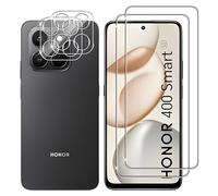 Lutree Cristal Templado para Honor 400 Smart 5G, 2+2 Piezas Protector de Pantalla + Protector de Lente de Cámara, Dureza 9H HD Anti-Arañazos Vidrio Templado Película Protectora