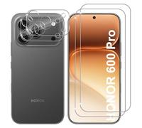 Lutree Cristal Templado para Honor 600 Pro 5G, 2+2 Piezas Protector de Pantalla + Protector de Lente de Cámara, Dureza 9H HD Anti-Arañazos Vidrio Templado Película Protectora