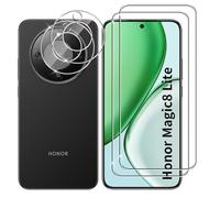 Lutree Cristal Templado para Honor Magic 8 Lite 5G, 2+2 Piezas Protector de Pantalla + Protector de Lente de Cámara, Dureza 9H HD Anti-Arañazos Vidrio Templado Película Protectora