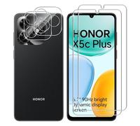 Lutree Cristal Templado para Honor X5c Plus 4G, 2+2 Piezas Protector de Pantalla + Protector de Lente de Cámara, Dureza 9H HD Anti-Arañazos Vidrio Templado Película Protectora