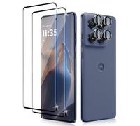 Lutree Cristal Templado para Motorola Moto Edge 60 Fusion/ 60 Pro/ 60, 2+1 Piezas 3D Protector de Pantalla + Protector de Lente de Cámara, HD Dureza 9H Vidrio Templado Película Protectora
