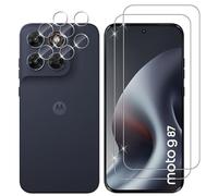 Lutree Cristal Templado para Motorola Moto G87 5G, 2+2 Piezas Protector de Pantalla + Protector de Lente de Cámara, Dureza 9H HD Anti-Arañazos Vidrio Templado Película Protectora