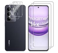 Lutree Cristal Templado para Realme 14X 5G, 2+2 Piezas Protector de Pantalla + Protector de Lente de Cámara, Dureza 9H HD Anti-Arañazos Vidrio Templado Película Protectora