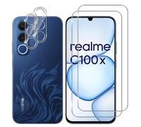 Lutree Cristal Templado para Realme C100X 5G, 2+2 Piezas | Protector de Pantalla + Protector de Lente de Cámara, Dureza 9H HD Anti-Arañazos Vidrio Templado Película Protectora