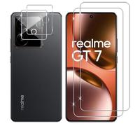 Lutree Cristal Templado para Realme GT 7T 5G/GT 7 5G, 2+2 Piezas Protector de Pantalla + Protector de Lente de Cámara, Dureza 9H HD Anti-Arañazos Vidrio Templado Película Protectora