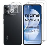 Lutree Cristal Templado para Realme Note 70T, 2+2 Piezas Protector de Pantalla + Protector de Lente de Cámara, Dureza 9H HD Anti-Arañazos Vidrio Templado Película Protectora