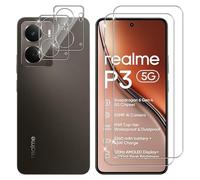 Lutree Cristal Templado para Realme P3 5G, 2+2 Piezas Protector de Pantalla + Protector de Lente de Cámara, Dureza 9H HD Anti-Arañazos Vidrio Templado Película Protectora