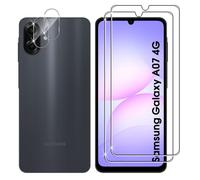 Lutree Cristal Templado para Samsung Galaxy A07 4G/ 5G, 2+2 Piezas Protector de Pantalla + Protector de Lente de Cámara, Dureza 9H HD Anti-Arañazos Vidrio Templado Película Protectora
