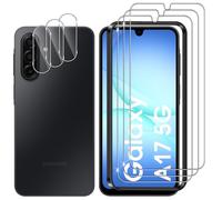 Lutree Cristal Templado para Samsung Galaxy A17 5G/4G, 3+3 Piezas Protector de Pantalla + Protector de Lente de Cámara, Dureza 9H HD Anti-Arañazos Vidrio Templado Película Protectora