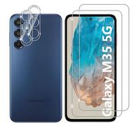 Lutree Cristal Templado para Samsung Galaxy M35, 2+2 Piezas Protector de Pantalla + Protector de Lente de Cámara, Dureza 9H HD Anti-Arañazos Vidrio Templado Película Protectora