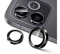 Lutree para Honor 600 Lite 5G Protector de Lente de Cámara, Dureza 9H Lentes Individuales Película Protectora, Aro Metálico + Cristal Templado, Anti Rasguños HD -Negro
