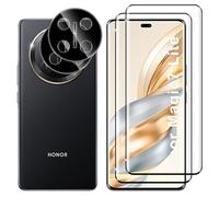 Lutree para Honor Magic 7 Lite 5G Cristal Templado, 2+2 Piezas 3D Protector de Pantalla + Protector de Lente de Cámara (Negro), Dureza 9H HD Vidrio Templado Anti-Arañazos Película Protectora
