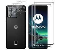 Lutree para Motorola Moto Edge 40 Neo Cristal Templado, 2+2 Piezas 3D Protector de Pantalla + Protector de Lente de Cámara, Dureza 9H HD Sin Burbujas Vidrio Templado Película Protectora