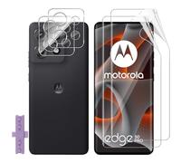 Lutree para Motorola Moto Edge 50 Pro Protector de Pantalla, 2+2 Piezas TPU Pantalla Protector + Cristal Templado Protector de Lente de Cámara, HD Anti-Arañazos Película Protectora