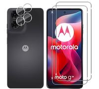 Lutree para Motorola Moto G24 /Moto G04 /Moto G04S Cristal Templado, 2+2 Piezas Protector de Pantalla+ Protector de Lente de Cámara, Dureza 9H HD Anti-Arañazos Vidrio Templado Película Protectora