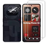 Lutree para Nothing Phone 3a Cristal Templado, 2+2 Piezas Protector de Pantalla + Protector de Lente de Cámara, Dureza 9H HD Vidrio Templado Anti-Arañazos Película Protectora