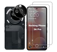 Lutree para Nothing Phone 3a Pro Protector de Pantalla + Protector de Lente de Cámara, [2+2 Piezas], Anti-Arañazos Sin Burbujas Cristal Templado Protección, HD Transparente Película Protectora