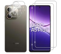 Lutree para OPPO A5 Pro 4G/ 5G Cristal Templado, 2+2 Piezas Protector de Pantalla + Protector de Lente de Cámara, Dureza 9H HD Anti-Arañazos Vidrio Templado Película Protectora