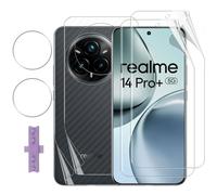 Lutree para Realme 14 Pro Plus Protector de Pantalla, 2+2+2 Piezas TPU Película + Trasera Película Protectora + Cristal Templado Protector de Lente de Cámara, HD Anti-Arañazos