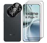Lutree para Realme 14 Pro Plus Protector de Pantalla + Protector Cámara, [2+2 Piezas], Sin Burbujas 3D Cobertura Total Cristal Templado, HD Transparente Anti-Arañazos Película Protectora