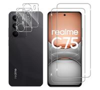 Lutree para Realme C75 4G/ Realme 14X 5G Protector de Pantalla + Protector de Lente de Cámara, [2+2 Piezas], Anti-Arañazos Sin Burbujas Cristal Templado Protección, HD Transparente Película Protectora