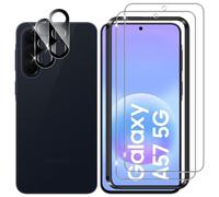 Lutree para Samsung Galaxy A57 5G Cristal Templado, 2+2 Piezas Protector de Pantall Protector de Lente de Cámara (Negro), Dureza 9H HD Anti-Arañazos Vidrio Templado Película Protectora
