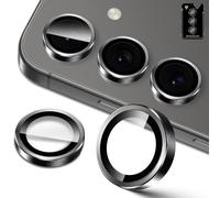 Lutree para Samsung Galaxy S24 FE 5G Protector de Lente de Cámara, Dureza 9H Lentes Individuales Película Protectora, Aro Metálico + Cristal Templado, HD Anti Rasguños -Negro