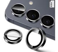 Lutree para Samsung Galaxy S25 5G Protector de Lente de Cámara, Dureza 9H Lentes Individuales Película Protectora, Aro Metálico + Cristal Templado, HD Anti Rasguños -Negro