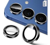 Lutree para Samsung Galaxy S25 Plus 5G/ S25+ 5G Protector de Lente de Cámara, Dureza 9H Lentes Individuales Película Protectora, Aro Metálico + Cristal Templado, HD Anti Rasguños -Negro