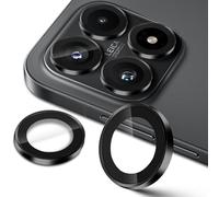 Lutree para Xiaomi 17 Protector de Lente de Cámara, Dureza 9H Lentes Individuales Película Protectora, Aro Metálico + Cristal Templado, Anti Rasguños HD -Negro