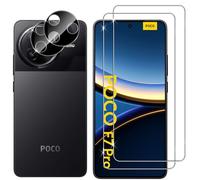 Lutree para Xiaomi Poco F7 Pro Protector de Pantalla + Protector de Lente de Cámara, [2+2 Piezas], Anti-Arañazos Sin Burbujas Cristal Templado Protección, HD Transparente Película Protectora