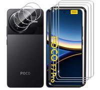 Lutree para Xiaomi Poco F7 Pro/Xiaomi Poco F7 Ultra Cristal Templado, 3+3 Piezas Protector de Pantalla + Protector de Lente de Cámara, Dureza 9H HD Anti-Arañazos Vidrio Templado Película Protectora