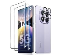 Lutree para Xiaomi Redmi Note 14 Pro 5G/ Poco X7 5G Protector de Pantalla + Protector de Lente de Cámara, [2+1 Piezas], 3D Cobertura Total Cristal Templado, HD Anti-Arañazos Película Protectora