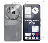 Lutree Protector de pantalla de vidrio templado para Nothing Phone 3a Pro, paquete de 2 + 2 protectores de lente de cámara, película HD sin burbujas, dureza 9H, vidrio protector premium antiarañazos