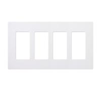 Lutron Claro CW-4-WH - Placa decorativa para pared, 4 bandas, brillante, color blanco (paquete de 1)