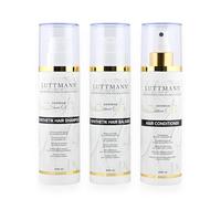 LUTTMANN® Juego de Cuidado de Pelo Sintético para Pelucas - Champú, Bálsamo y Acondicionador Natural de 200 ml - Limpieza Suave y Cuidado para Cabello