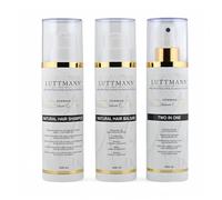 LUTTMANN® Natural Hair - Set de cuidado para el cabello - Champú + bálsamo + espray Two In One de 200 ml cada uno, cuidado intensivo para todas las pelucas, postizos, extensiones y cabello natural
