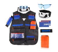 LUUFAN kit de chaleco táctico para pistolas NERF con clips de recarga, dardos de recarga, pulsera, máscara táctica gafas protectoras para regalo de cumpleaños
