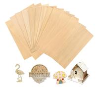 LUUFAN Paquete de 12 hojas de tilo para manualidades, tablero de madera sin terminar para adornos y modelos, dibujo, pintura, grabado