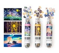 LUUFAN Paquete de 3 mini rompecabezas para adultos, 150 piezas, desafiando un pequeño rompecabezas de 6 x 4 pulgadas juguete de entretenimiento para la decoración del hogar (cielo nocturno, alce