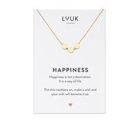 LUUK LIFESTYLE Collar Acero Inoxidable con Tres Círculos, Dorado, 50cm