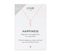 LUUK LIFESTYLE Collar con colgante de pluma, plata de ley 925, joyería para niñas y chicas, regalo amuleto de buena suerte collar mujer regalo colgante de plata mamá hermana detalle, oro rosa