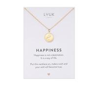 LUUK LIFESTYLE Collar con colgante Yin Yang en forma de moneda, longitud ajustable, 50 cm, amuleto chino de la buena suerte, acero inoxidable, dorado