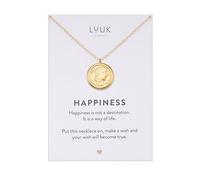 LUUK LIFESTYLE Collar de acero inoxidable con colgante moneda Cleopatra, apto para pieles sensibles, idea regalo mujer, longitud ajustable, dorado