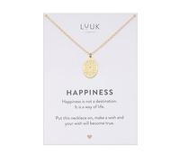 LUUK LIFESTYLE Collar de acero inoxidable estilo boho mandala para mujer, colgante espiritual amuleto de la buena suerte, idea para regalo cumpleaños, dorado