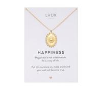 LUUK LIFESTYLE Collar de acero inoxidable mujer con colgante de sol I Sun, joyería fina y sencilla, estilo minimalista elegante para ella, 50 cm, dorado