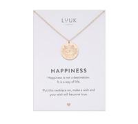 LUUK LIFESTYLE Collar de acero ojo turco rosa I chapita ojo de názar turco de acero inoxidable, antiguo símbolo árabe de la buena suerte contra mal de ojo, oro rosa